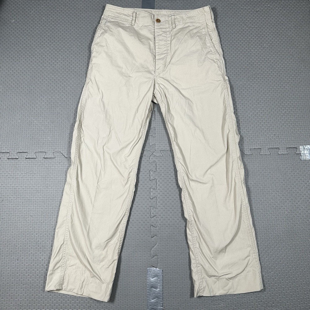 Buck Mason Officer Pant 5.7oz Parachute Poplin 30x27 Street Men $158 Khaki Beige